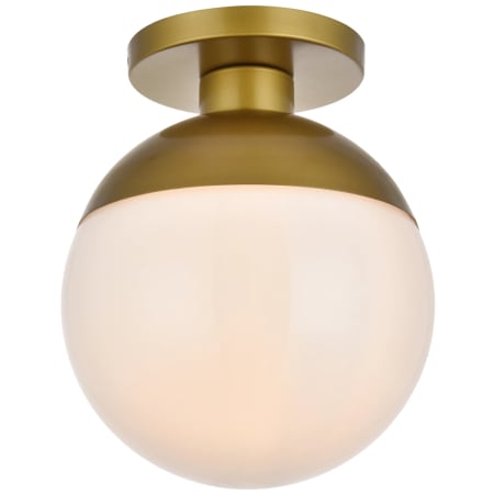 Elegant Lighting Eclipse 12" Wide Semi-Flush Globe Ceiling Fixture Brass