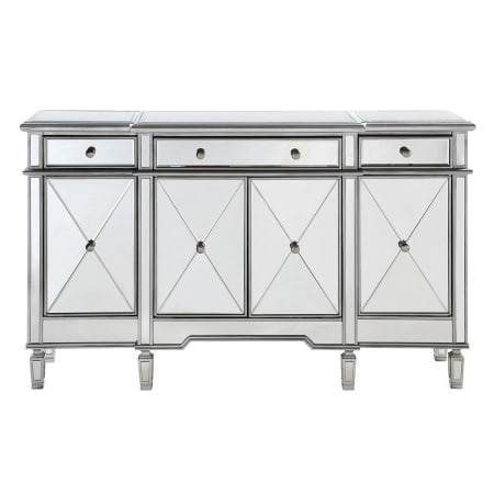 Elegant Lighting 60" Wide 4 Door Chest from the Danville Collection Silver / Clear