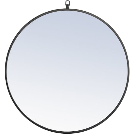 Elegant Lighting Eternity 28" Diameter Circular Metal Framed Bathroom Wall Mirror Black