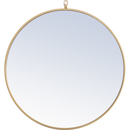 Elegant Lighting Eternity 28" Diameter Circular Metal Framed Bathroom Wall Mirror Brass