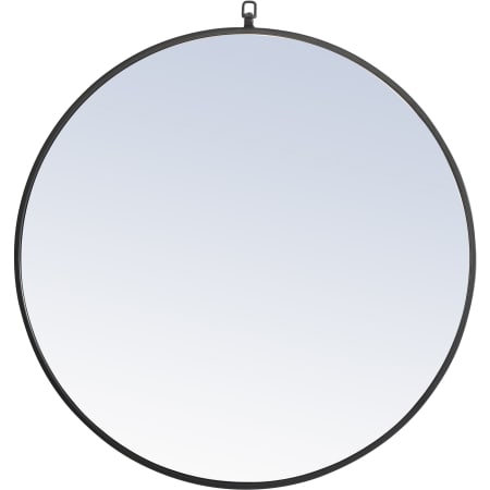 Elegant Lighting Eternity 32" Diameter Circular Metal Framed Bathroom Wall Mirror Black
