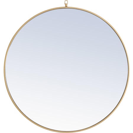 Elegant Lighting Eternity 42" Diameter Circular Metal Framed Bathroom Wall Mirror Brass