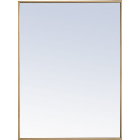 Elegant Lighting Eternity 24" W x 32" H Rectangular Metal Framed Bathroom Wall Mirror Brass