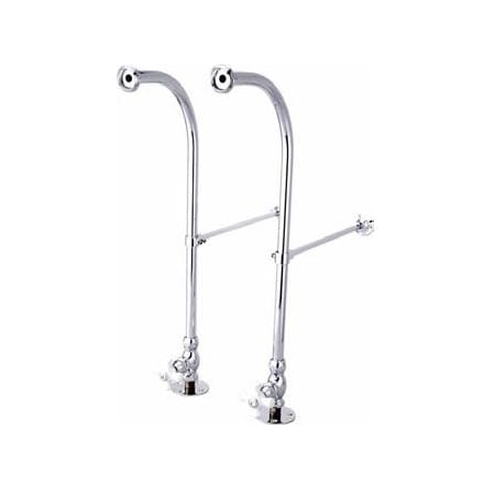 Elements Of Design Rigid Freestanding Supply Lines with Metal Cross Handles for Leg Tubs from the Vintage Collection Satin Nickel