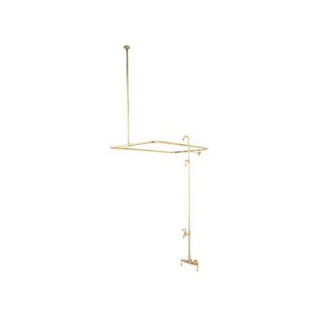 Elements Of Design Triple Handle Wall Mounted Clawfoot Tub Filler and Shower System with Metal Lever Handles from the Hot Springs Collection Oil Rubbed Bronze
