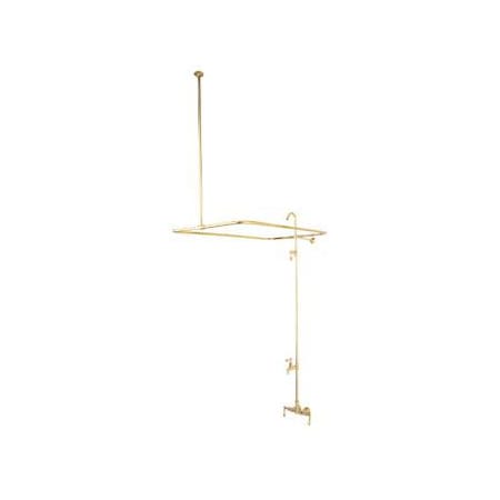 Elements Of Design Triple Handle Wall Mounted Clawfoot Tub Filler and Shower System with Porcelain Lever Handles from the Hot Springs Collection Oil Rubbed Bronze