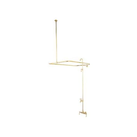 Elements Of Design Triple Handle Wall Mounted Clawfoot Tub Filler and Shower System with Porcelain Lever Handles from the Hot Springs Collection Chrome