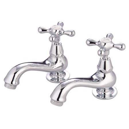 Elements Of Design Double Handle Basin Faucet with American Lever Handles from the St. Louis Collection Polished Brass (PVD)