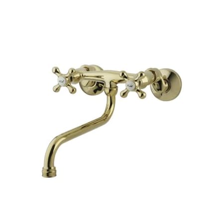 Elements Of Design St. Louis Wall-Mounted Bathroom Faucet for Vessel Sinks Polished Brass