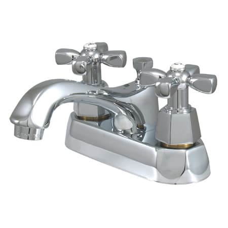 Elements Of Design Centerset Double Handle Bathroom Faucet with Hex Cross Handles (Low Lead Compliant) Chrome