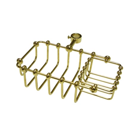 Elements Of Design Riser Mount Soap Basket with Sponge Holder from the Vintage Collection Polished Brass (PVD)