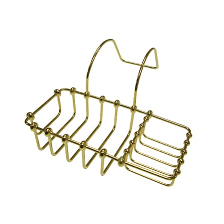 Elements Of Design Soap Basket with Fixed Sponge Holder from the Vintage Collection Polished Brass (PVD)