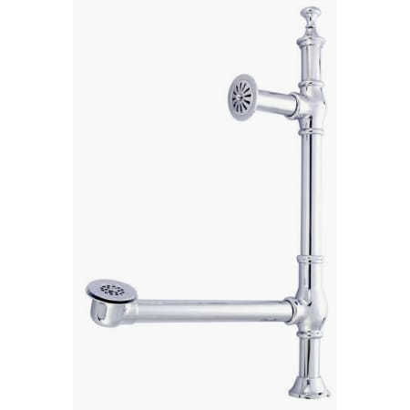 Elements Of Design Exposed Brass Clawfoot Tub Drain with British Style Lever and Brass Linkage from the Vintage Collection Chrome