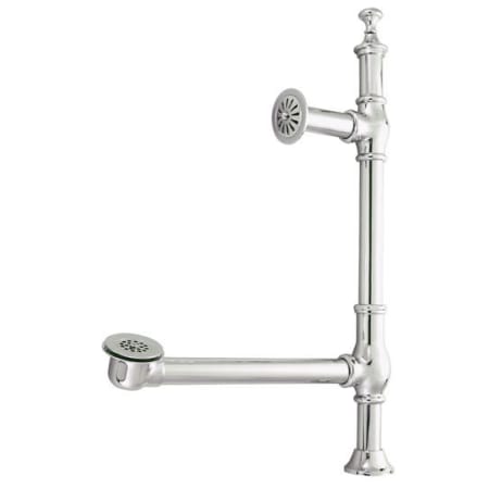 Elements Of Design Exposed Brass Clawfoot Tub Drain with British Style Lever and Brass Linkage from the Vintage Collection Satin Nickel