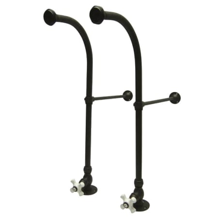 Elements Of Design Rigid Freestanding Supply Lines with Porcelain Cross Handles for Leg Tubs from the Vintage Collection Oil Rubbed Bronze