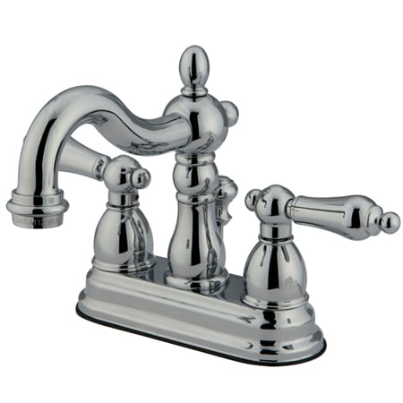 Elements Of Design Double Handle 4" Centerset Bathroom Faucet with American Lever Handles from the New Orleans Collection Chrome