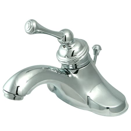 Elements Of Design Single Handle 4" Centerset Bathroom Faucet with Buckingham Lever Handle and Drain Assembly from the Vintage Collection Chrome