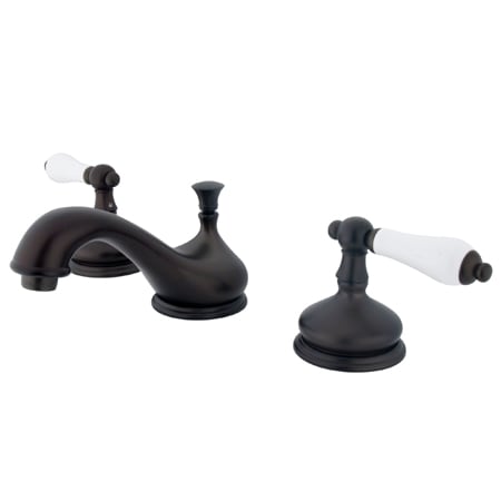 Elements Of Design Double Handle 8" to 16" Widespread Bathroom Faucet with Porcelain Lever Handles from the St. Louis Collection Oil Rubbed Bronze