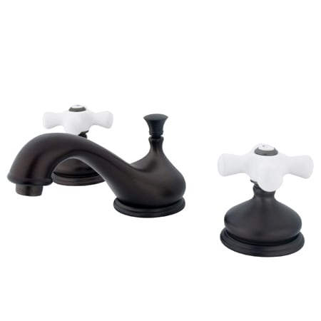 Elements Of Design Double Handle 8" to 16" Widespread Bathroom Faucet with Porcelain Cross Ha from the St. Louis Collection Oil Rubbed Bronze