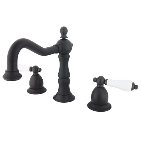 Elements Of Design Double Handle Widespread Bathroom Faucet with Porcelain Lever Handles from the Baltimore Series Oil Rubbed Bronze