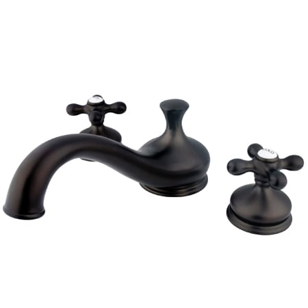 Elements Of Design Double Handle Deck Mounted Roman Tub Filler with American Cross Handles from the St. Louis Collection Oil Rubbed Bronze