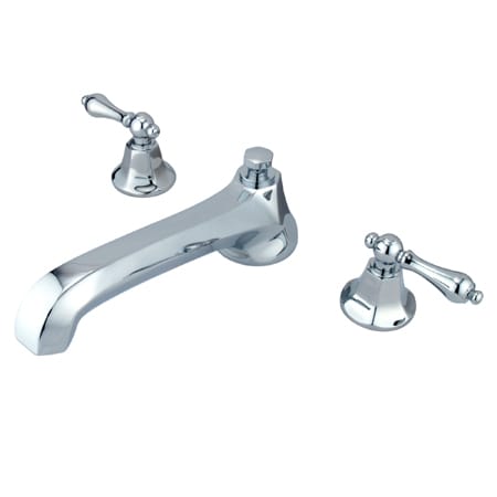 Elements Of Design Double Handle Widespread Deck Mounted Roman Tub Filler with American Lever Handles from the New York Collection Chrome