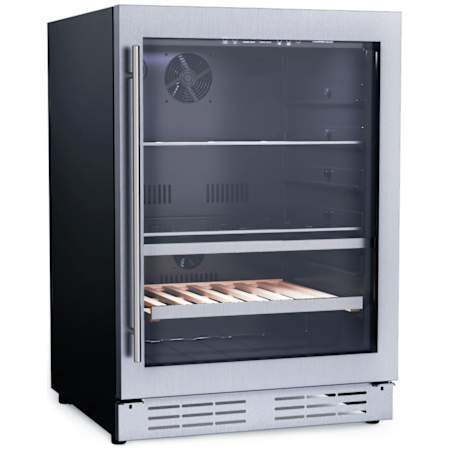 Elica Riserva 24 Inch Wide 14 Bottle Capacity and 72 Can Capacity Wine and Beverage Cooler Stainless Steel