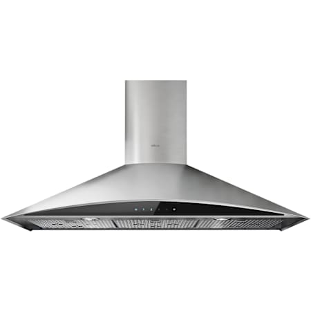 Elica Foglia Series 600 CFM 36 Inch Wide Wall Mounted Range Hood Stainless Steel / Black Glass