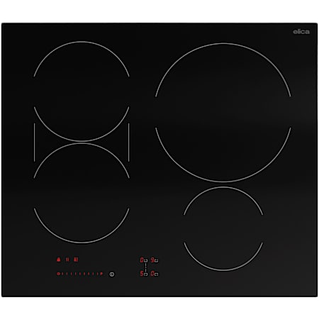 Elica Volta Series 24 Inch Wide 4 Burner Induction Cooktop Black Ceramic Glass