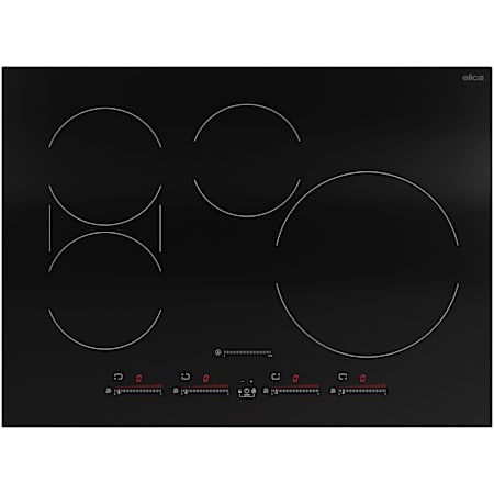 Elica Volta Series 30 Inch Wide 4 Burner Induction Cooktop Black Ceramic Glass