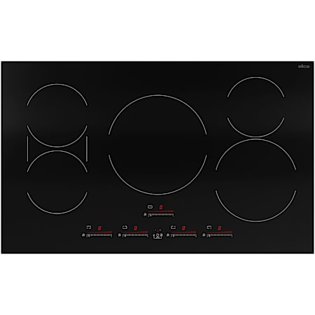 Elica Volta Series 36 Inch Wide 5 Burner Induction Cooktop Black Ceramic Glass