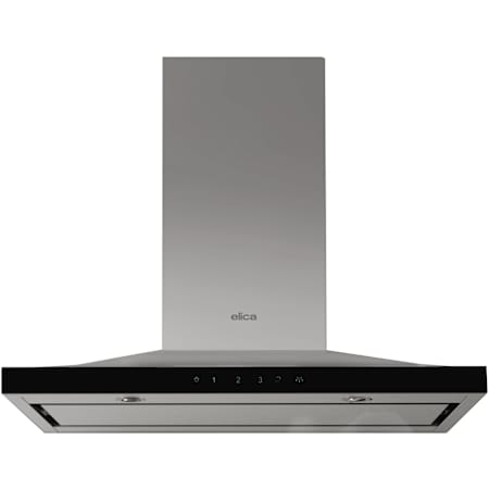 Elica Lugano Series 600 CFM 30 Inch Wide Wall Mounted Range Hood Stainless Steel / Black Glass