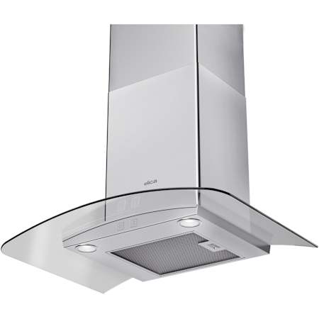 Elica Potenza Series 400 CFM 36 Inch Wide Wall Mounted Range Hood Stainless Steel / Glass