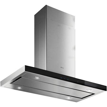 Elica Salice Series 600 CFM 42 Inch Wide Island Range Hood Stainless Steel / Black Glass