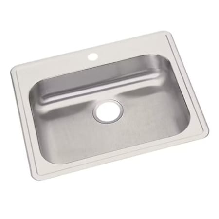 Elkay Dayton 25" Drop In Single Basin Stainless Steel Kitchen Sink 1 Faucet Hole