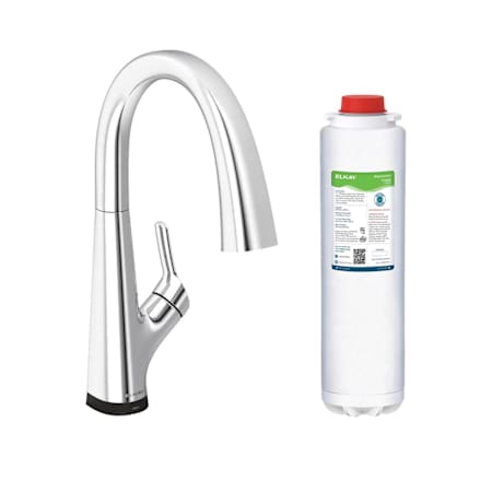 Elkay Single Hole 2-in-1 Kitchen Faucet with Filtered Drinking Water Chrome