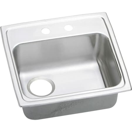 Elkay Gourmet 19" Single Basin Drop In Stainless Steel Kitchen Sink 2 Faucet Holes