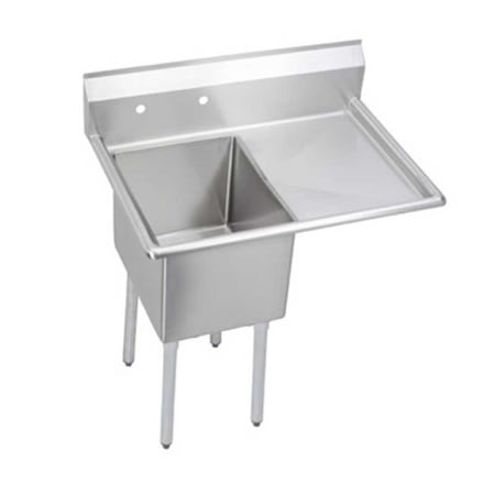 Elkay Food Service 50-1/2" x 29-13/16" Single Floor Mounted Stainless Steel Kitchen Sink with Right Side Drain Board Stainless Steel