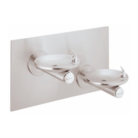 Elkay ADA Wall Mount Bi-Level Swirlflo Fountain with VR Bubbler, Freeze Protection and Access Panel and Cane Apron Stainless Steel
