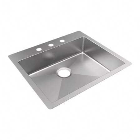 Elkay Crosstown 25" x 22" x 6" 3-Hole Single Bowl Dual Mount ADA Sink Stainless Steel