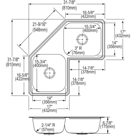 Elkay-CCR3232-Specification Image