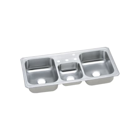 Elkay Gourmet 43" Triple Basin 20-Gauge Stainless Steel Kitchen Sink for Drop In Installations with 35/30/35 Split and SoundGuard Technology 2 Faucet Holes