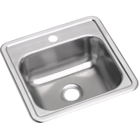 Elkay Dayton 15" Drop In Single Basin Stainless Steel Kitchen Sink 1 Faucet Hole
