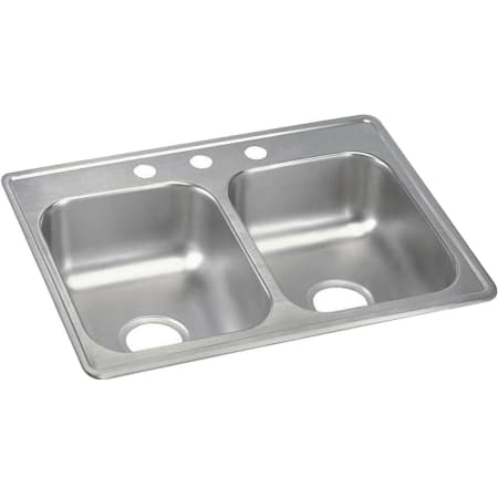 Elkay Dayton 25" Drop In Double Basin Stainless Steel Kitchen Sink 3 Faucet Holes