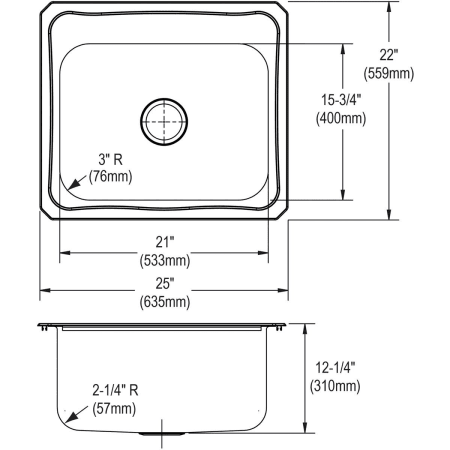 Elkay-DCR252212-Specification Image
