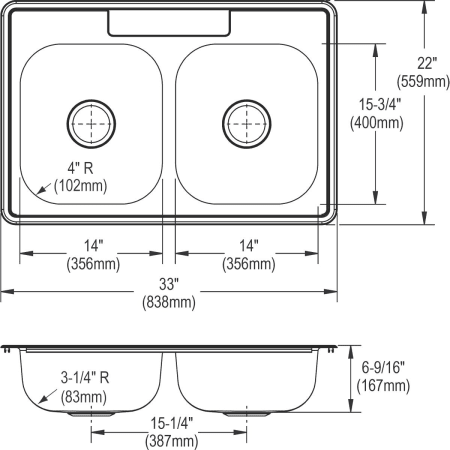 Elkay-DG23322-Specification Image