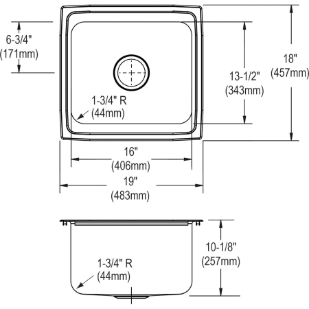 Elkay-DLFR191810-Specification Image