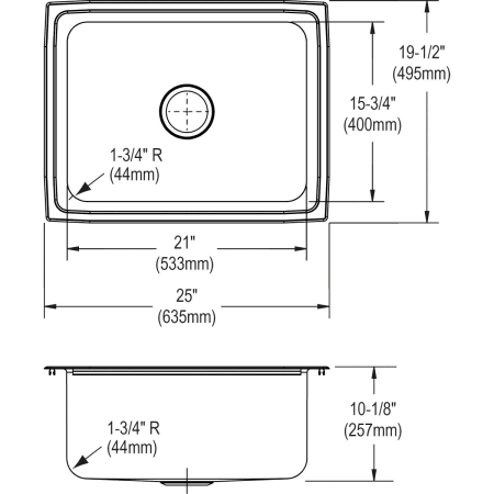 Elkay-DLFR251910-Specification Image