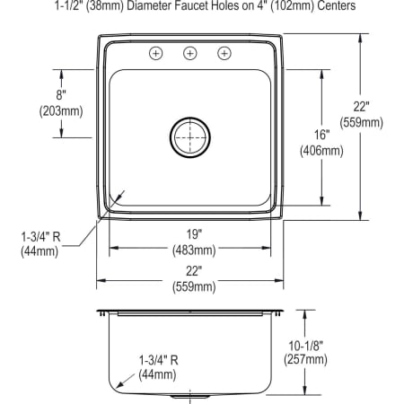 Elkay-DLH222210C-Specification Image