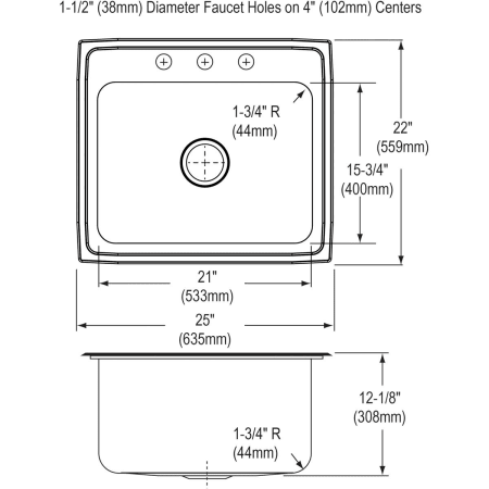 Elkay-DLH252212C-Specification Image